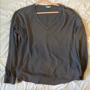 Gray V-Neck Sweater